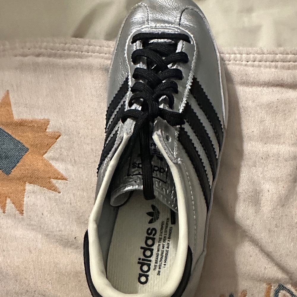 Adidas Sl 72 OG Metallic Silver and Black Sneakers - Picture 4 of 4